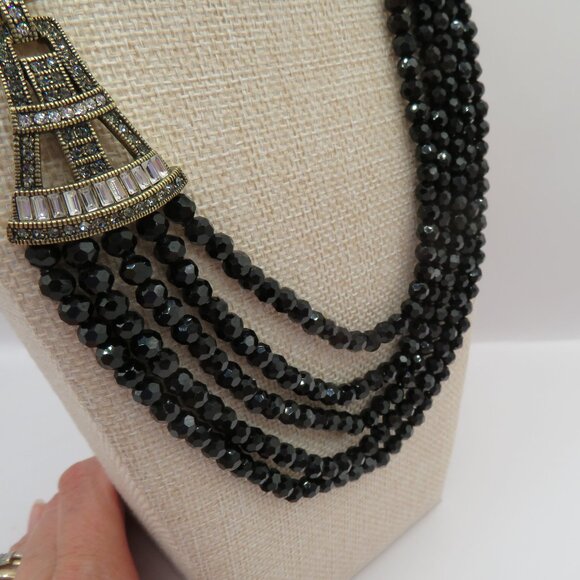 Heidi Daus 3 Piece Art Deco Multi Strand Interchangeable Bracelets Necklace - Picture 5 of 13
